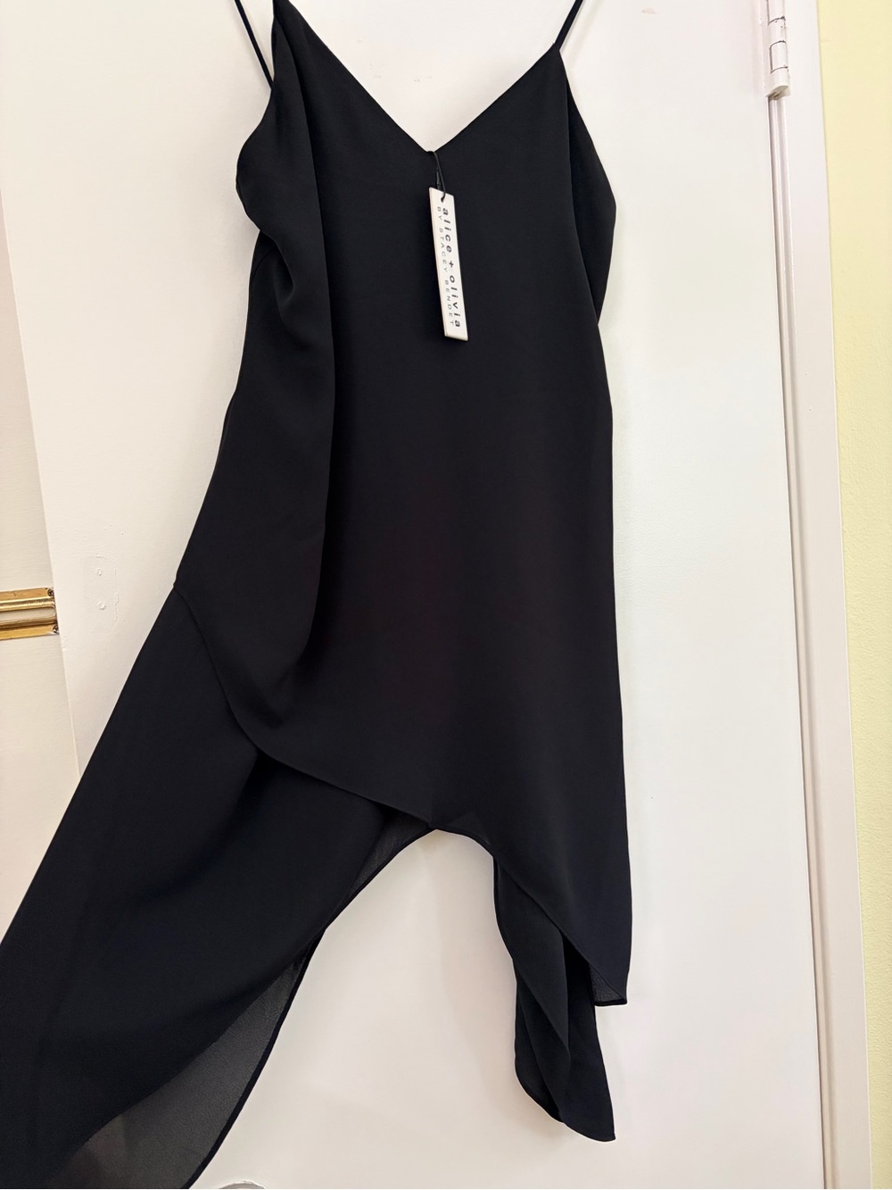 NWT Alice+Olivia Asymmetrical Mini Slip Dress/Tunic Draped Handkerchief Hem XS